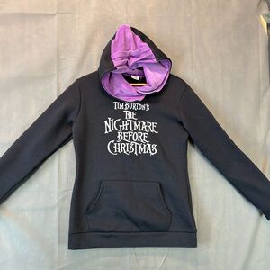 Nightmare Before Christmas Jack Hoodie Women's Size M Black Purple Skull Rigs